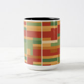 Reggae Boho Abstrakte Linie Art Zweifarbige Tasse (Mittel)