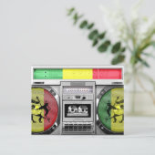 Reggae-Boombox Postkarte (Stehend Vorderseite)