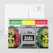 Reggae-Boombox Postkarte (Vorne/Hinten)
