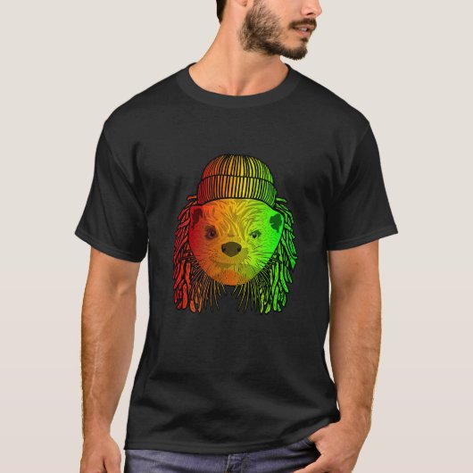 Reggae Cool Otter Dreads Dreadlocks Otter Rasta T-Shirt (Vorderseite)
