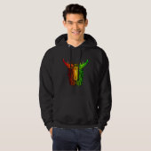 Reggae Coole Elch Dreadlocks Rasta Dreads Rastafar Hoodie (Vorne ganz)