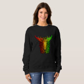 Reggae Cooler Moose Dreadlocks Rasta Dreads Rastaf Sweatshirt (Vorne ganz)