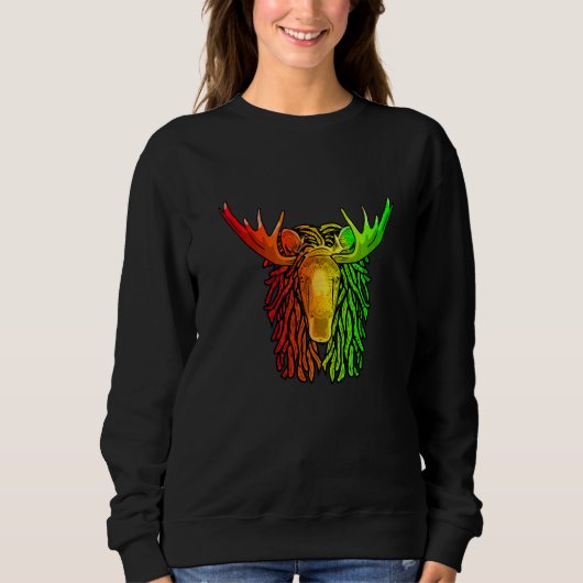 Reggae Cooler Moose Dreadlocks Rasta Dreads Rastaf Sweatshirt (Vorderseite)