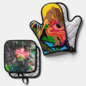 Reggae Dancer Ofenhandschuh & Topflappen-Set (Vorderseite/Rückseite)