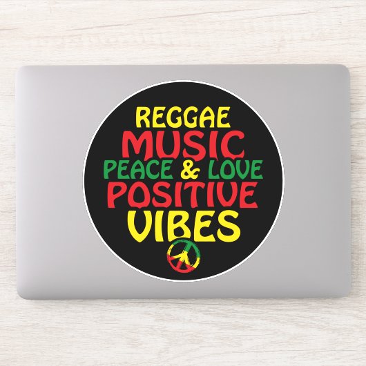 Reggae-Design mit positiven Zitaten und Reggae-Fla Aufkleber (Computer)