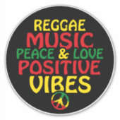 Reggae-Design mit positiven Zitaten und Reggae-Fla Aufkleber (Vorderseite)