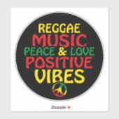 Reggae-Design mit positiven Zitaten und Reggae-Fla Aufkleber (Blatt)