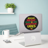 Reggae-Design mit positiven Zitaten und Reggae-Fla Aufkleber (Laptop auf Schreibtisch)