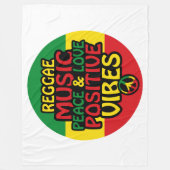 Reggae-Design mit positiven Zitaten und Reggae-Fla Fleecedecke (Vorderseite)