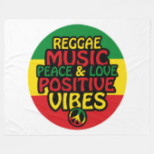 Reggae-Design mit positiven Zitaten und Reggae-Fla Fleecedecke (Vorderseite (Horizontal))