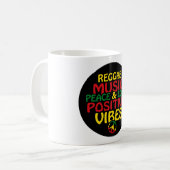 Reggae-Design mit positiven Zitaten und Reggae-Fla Kaffeetasse (Vorderseite Links)