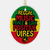 Reggae-Design mit positiven Zitaten und Reggae-Fla Keramik Ornament (Rechts)