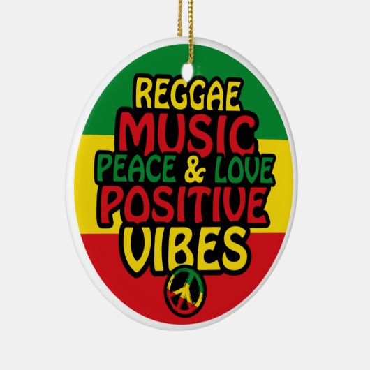 Reggae-Design mit positiven Zitaten und Reggae-Fla Keramik Ornament (Rechts)