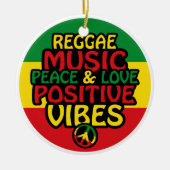 Reggae-Design mit positiven Zitaten und Reggae-Fla Keramik Ornament (Vorne)