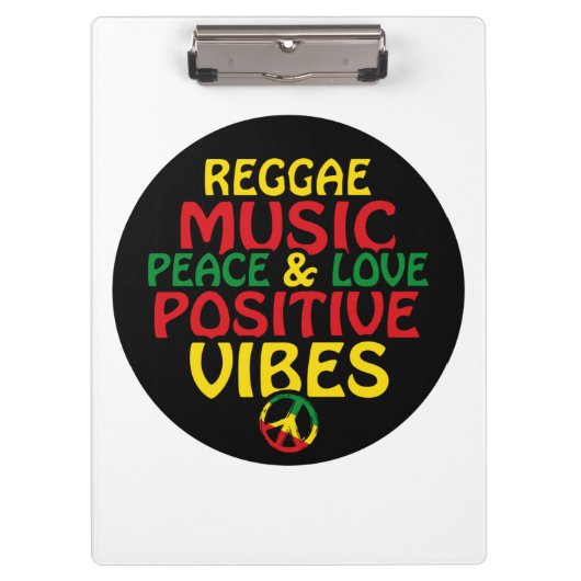 Reggae-Design mit positiven Zitaten und Reggae-Fla Klemmbrett (Vorderseite)