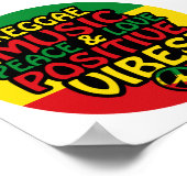 Reggae-Design mit positiven Zitaten und Reggae-Fla Poster (Ecke)