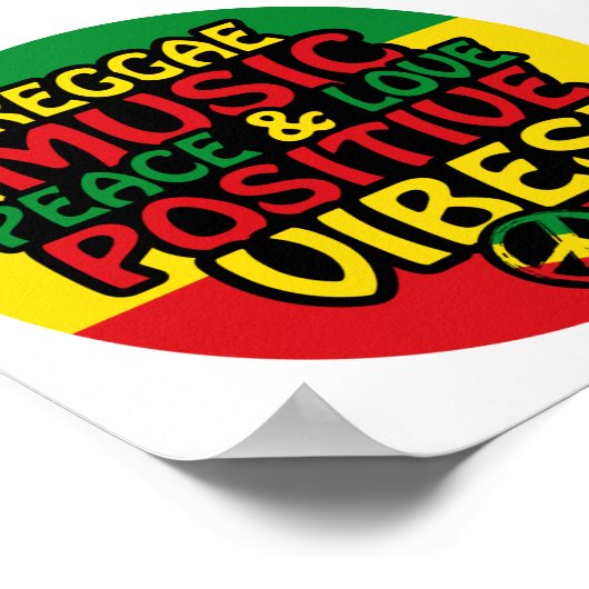 Reggae-Design mit positiven Zitaten und Reggae-Fla Poster (Ecke)