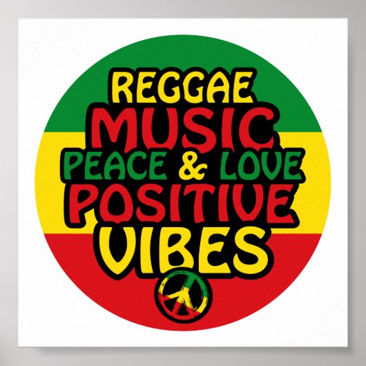 Reggae-Design mit positiven Zitaten und Reggae-Fla Poster (Vorne)