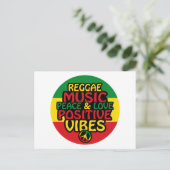 Reggae-Design mit positiven Zitaten und Reggae-Fla Postkarte (Stehend Vorderseite)