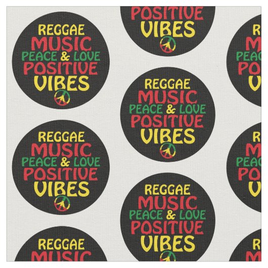 Reggae-Design mit positiven Zitaten und Reggae-Fla Stoff (Nahaufnahme)
