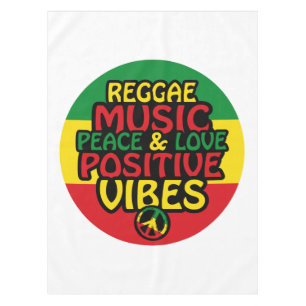 Reggae-Design mit positiven Zitaten und Reggae-Fla Tischdecke