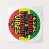 Reggae-Design mit positiven Zitaten und Reggae-Fla Wandteppich (Vorderseite (Horizontal))