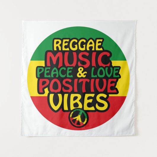 Reggae-Design mit positiven Zitaten und Reggae-Fla Wandteppich (Vorderseite)