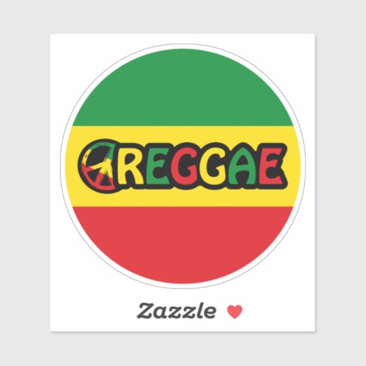 Reggae-Design mit Reggaefarben Aufkleber (Blatt)