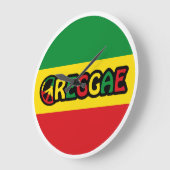 Reggae-Design mit Reggaefarben Große Wanduhr (Winkel)