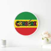 Reggae-Design mit Reggaefarben Große Wanduhr (Zuhause)