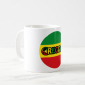 Reggae-Design mit Reggaefarben Kaffeetasse (Vorderseite Links)