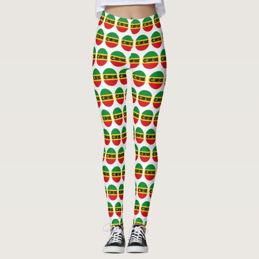Reggae-Design mit Reggaefarben Leggings (Vorderseite)