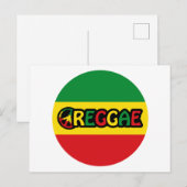 Reggae-Design mit Reggaefarben Postkarte (Vorne/Hinten)