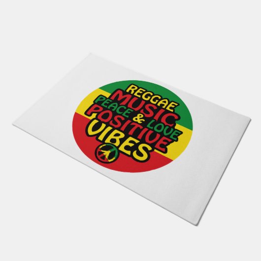 Reggae design with positive quotes and reggae flag fußmatte (Schrägansicht)