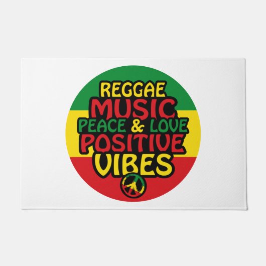 Reggae design with positive quotes and reggae flag fußmatte (Vorderseite)