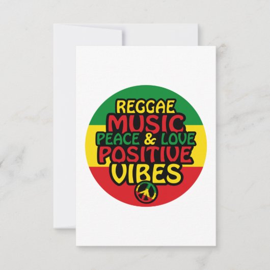 Reggae design with positive quotes and reggae flag karte (Vorderseite)