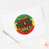 Reggae design with positive quotes and reggae flag runder aufkleber (Umschlag)