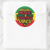 Reggae design with positive quotes and reggae flag runder aufkleber (Tasche)