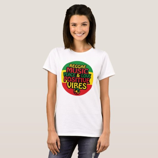 Reggae design with positive quotes and reggae flag T-Shirt (Vorne ganz)