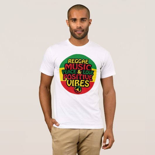 Reggae design with positive quotes and reggae flag T-Shirt (Vorne ganz)