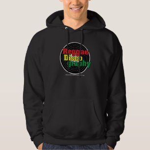 Reggae-Diskographie-Vinyl auf schwarzen Hoodie