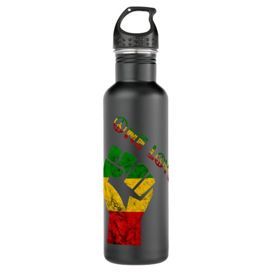 Reggae Fist Rasta Reggae Music Eine Liebe Jamaica  Edelstahlflasche (Vorderseite)