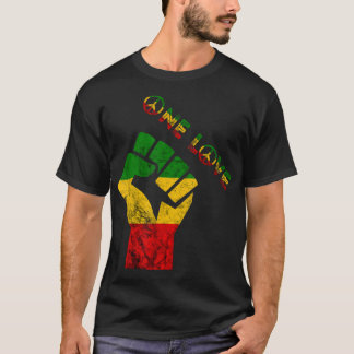 Reggae Fist Rasta Reggae Music Eine Liebe Jamaica T-Shirt