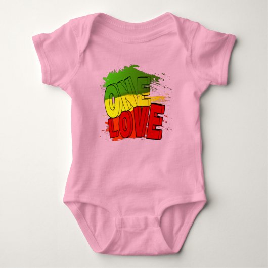 Reggae-Flag, Eine Liebe, Rasta Baby Strampler (Vorderseite)
