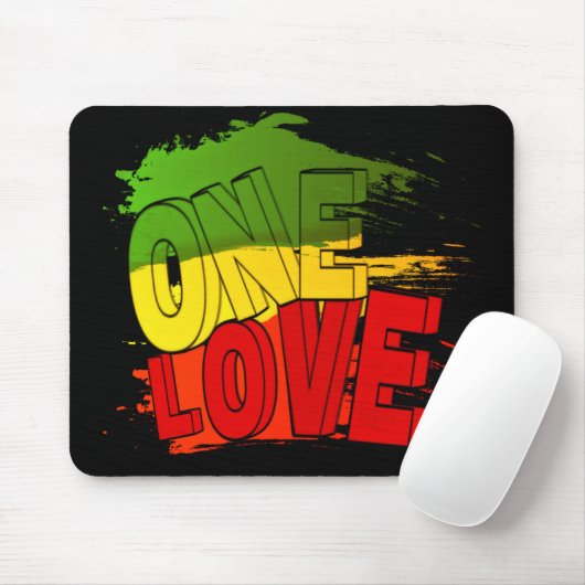 Reggae-Flag, Eine Liebe, Rasta Mousepad (Mit Mouse)