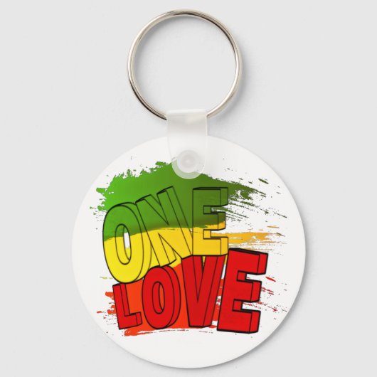 Reggae-Flag, Eine Liebe, Rasta Schlüsselanhänger (Vorderseite)