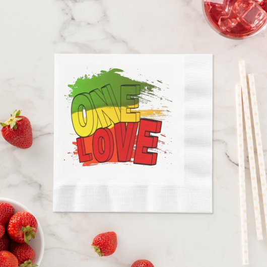 Reggae-Flag, Eine Liebe, Rasta Serviette (Beispiel)