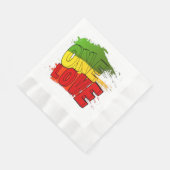 Reggae-Flag, Eine Liebe, Rasta Serviette (Ecke)