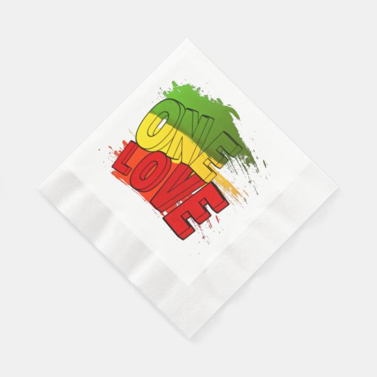 Reggae-Flag, Eine Liebe, Rasta Serviette (Ecke)