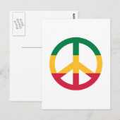 Reggae-Friedensflagge Postkarte (Vorne/Hinten)